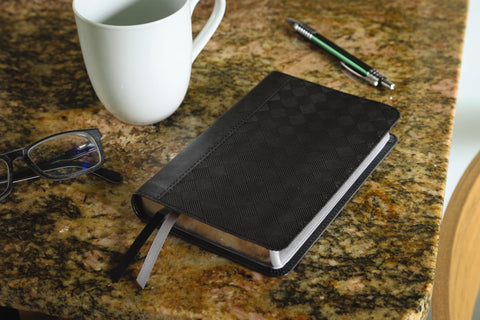 Image of NIV, Thinline Bible, Compact, Leathersoft, Black/Gray, Red Letter, Comfort Print
