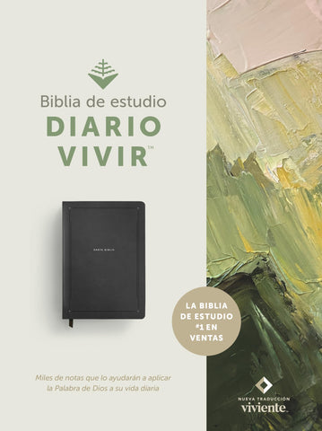 Image of Biblia NTV de Estudio del Diario Vivir  Símil Piel Negro Letra Roja