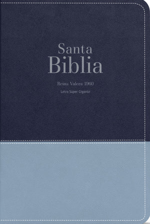 Biblia RVR 1960 Letra Súper Gigante Símil Piel Duotone Azul Marino Oscuro