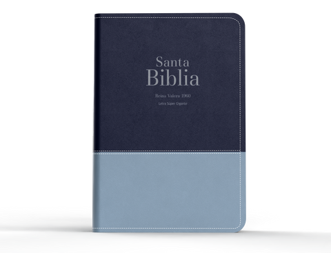 Image of Biblia RVR 1960 Letra Súper Gigante Símil Piel Duotone Azul Marino Oscuro