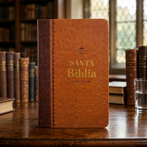 Image of BIBLIA RVR 1960 TAMANO MANUAL LETRA GRANDE 12 PT SIMIL PIEL NEGRO GRIS BITONO