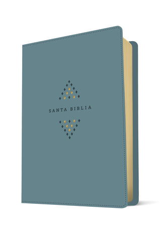 Image of Biblia NTV Ultrafina  Letra Grande con Filament Símil Piel Azul Sereno Letra Roja