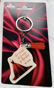 Llavero Acrílico con Tassel. Se Reviste de Fuerza y Dignidad