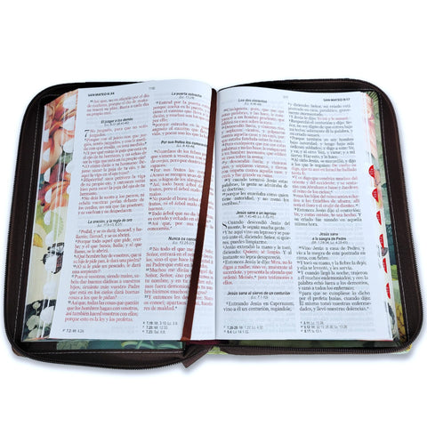Image of Biblia RVR 1960 Letra Grande Tamaño Manual Marrón Símil Piel con Índice y Cierre