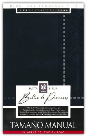 Biblia RVR 1960 de Promesas Tamaño Manual Edición Negro Imitación Piel