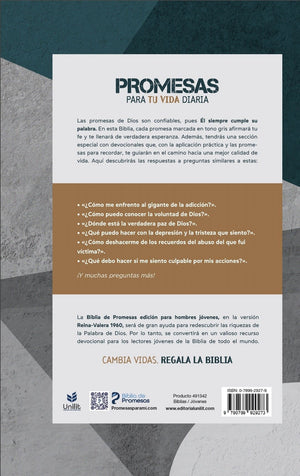 Biblia RVR 1960 de Promesas Edición para Hombres Jóvenes Tapa Dura