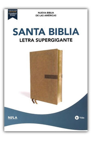 Image of Biblia NBLA Letra Súper Gigante Leathersoft Beige Palabras de Jesús en Rojo Comfort Print