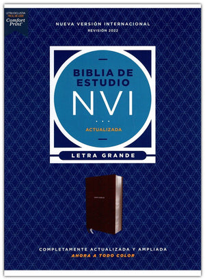 Biblia NVI de Estudio Letra Grande Café Símil Piel