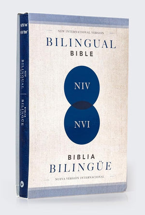 Biblia NVI NIV Bilingüe Azul Símil Piel
