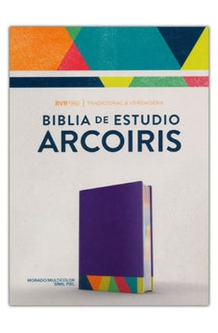 Image of Biblia RVR 1960 de Estudio Arco Iris Símil Piel Morado Multicolor