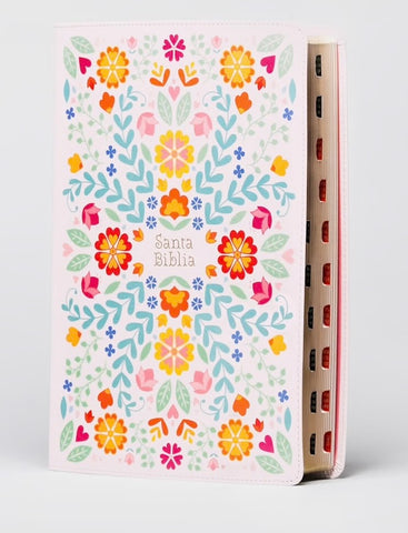 Image of Biblia RVR 1960 Súper Gigante Flores Símil Piel con Índice *IRREGULAR*