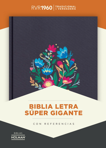 Image of Biblia RVR 1960 Letra Súper Gigante Bordado Sobre Tela con Índice