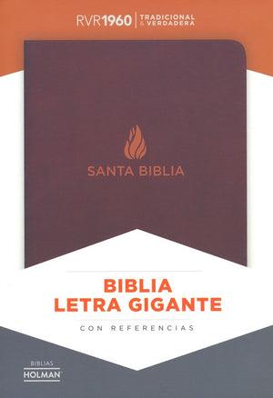 Biblia RVR 1960 Letra Gigante Piel Marrón con Índice