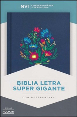 Biblia NVI Letra Súper Gigante Bordado Sobre Tela