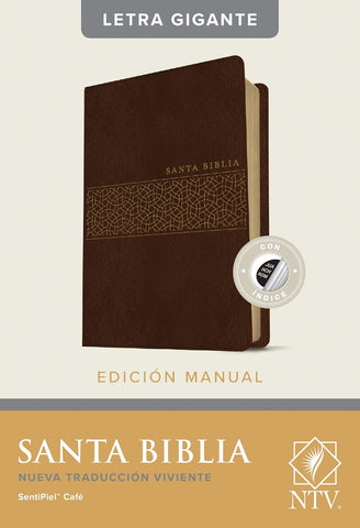 Image of Biblia NTV Letra Gigante Tamaño Manual Piel Café con Índice