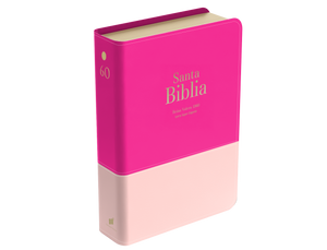 Biblia RVR 1960 Letra Súper Gigante Símil Piel Duotone Rubor Frambuesa