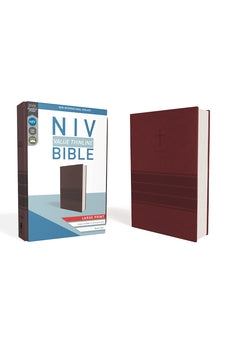 Image of NIV, Value Thinline Bible, Large Print, Leathersoft, Burgundy, Comfort Print