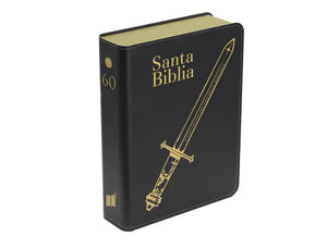 Biblia RVR 1960 Compacta Letra Grande 11 Puntos Símil Piel Negro Espada