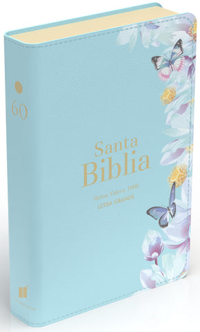 Image of Biblia RVR 1960 Letra Grande Tamaño Manual Símil Piel Azul Claro