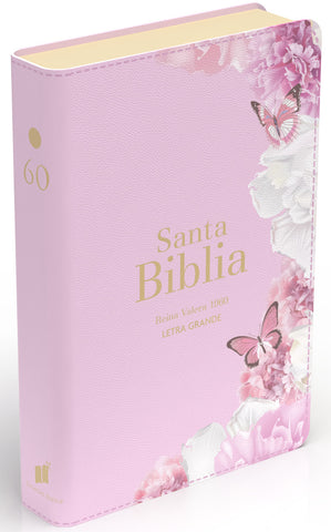 Image of Biblia RVR 1960 Letra Grande Tamaño Manual Símil Piel Rosa Claro