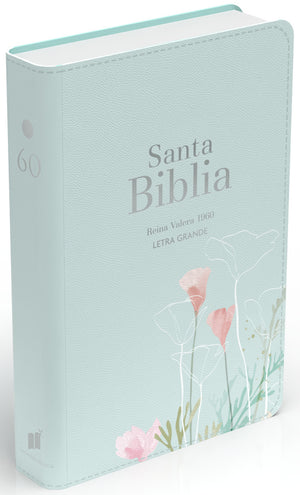 Biblia RVR 1960 Letra Grande Tamaño Manual Símil Piel Menta Fresca