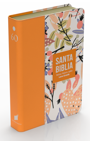 Image of Biblia RVR 1960 Letra Grande Tamaño Manual Símil Piel Naranja Clara