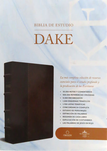 Image of Biblia RVR 1960 de Estudio Dake Duotono Marrón Símil Piel