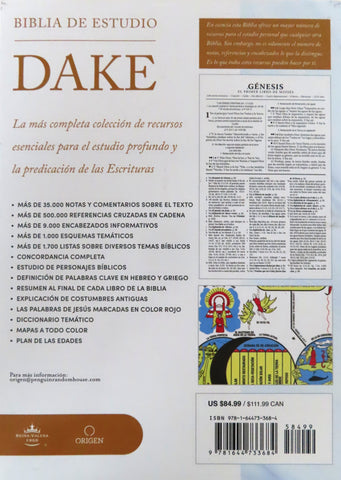 Image of Biblia RVR 1960 de Estudio Dake Duotono Marrón Símil Piel