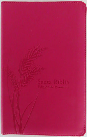 Image of Biblia RVR 1960 Promesas Letra Grande Tamaño Manual Rosada Cierre con Índice
