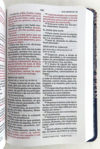 Image of Biblia RVR 1960 Compacta Tapa Dura Azul Floral