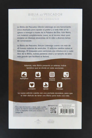 Image of Biblia RVR 1960 del Pescador Edición Liderazgo Negro Piel Fabricada