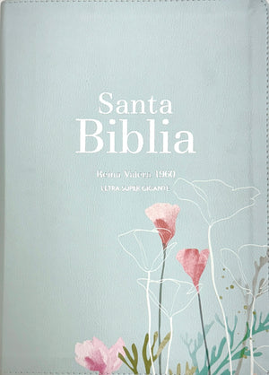 Biblia RVR 1960 Letra Grande Tamaño Manual Símil Piel Menta Fresca