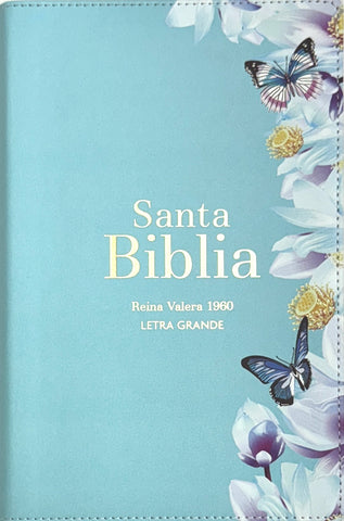 Image of Biblia RVR 1960 Letra Grande Tamaño Manual Símil Piel Azul Claro