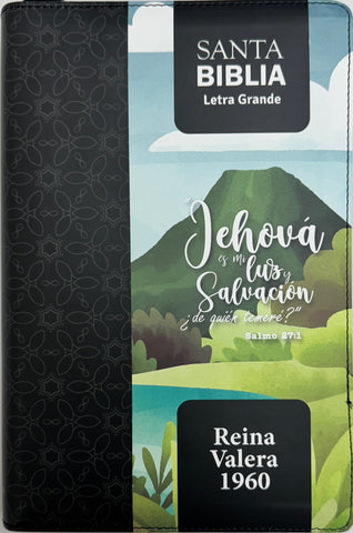 Image of Biblia RVR 1960 Letra Grande Tamaño Manual Salmo 27:1 con Cierre e Índice