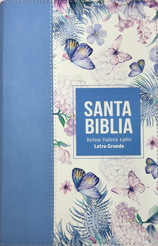 Image of Biblia RVR 1960 Letra Grande Tamaño Manual Símil Piel Azul Acero Claro