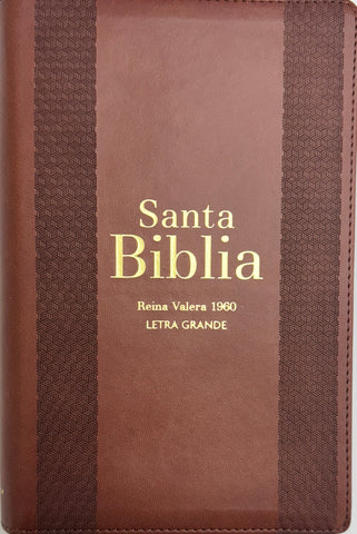 Image of Biblia RVR 1960 Letra Grande Tamaño Manual Marrón con Cierre e Índice
