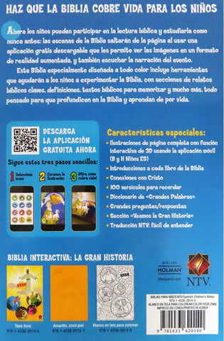 Image of Biblia NTV la Gran Historia Interactiva Blanco con Tela para Colorear