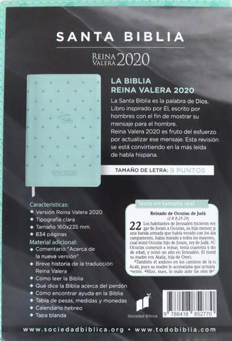 Image of Biblia RVR 2020 Ultrafina Turquesa Símil Piel