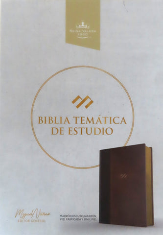 Image of Biblia RVR 1960 de Estudio Temática Miguel Núñez Piel Duotono Marrón