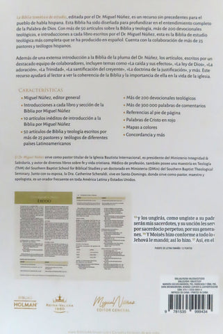 Image of Biblia RVR 1960 de Estudio Temática Miguel Núñez Piel Duotono Marrón