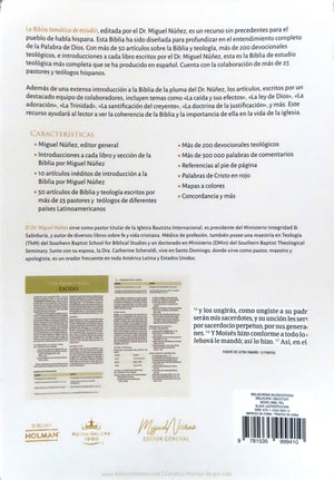 Biblia RVR 1960 de Estudio Temática Miguel Nuñez Símil Piel Negro
