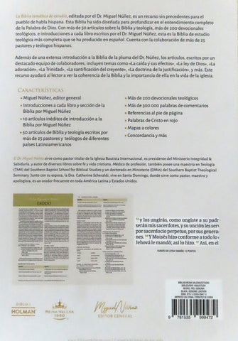 Image of Biblia RVR 1960 de Estudio Temática Miguel Nuñez Piel Genuina Negro
