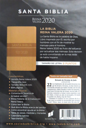 Biblia RVR 2020 Ultrafina Marrón Greca Símil Piel