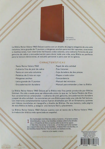 Image of Biblia RVR 1960 Deluxe Piel Genuina Caramelo