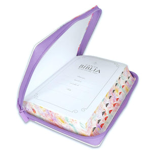 Biblia RVR 1960 Súper Gigante Jardin Turquesa Canto Pintado Cierre Índice Símil Piel