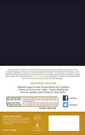 KJV, Pew Bible, Hardcover, Blue, Red Letter, Comfort Print: Holy Bible, King James Version