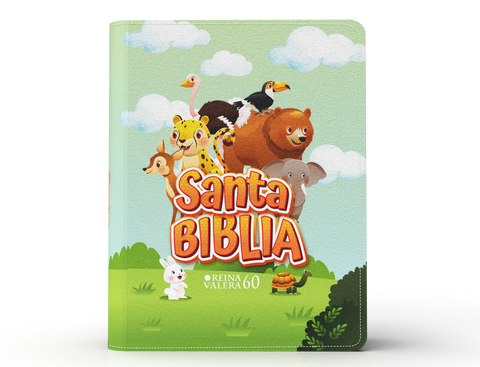 Image of BIBLIA RVR 1960 BOLSILLO PARA NINOS SELVA VINILO CON CIERRE