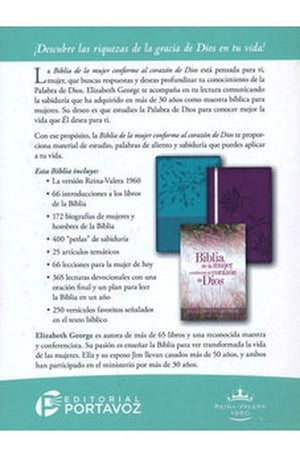 Biblia RVR 1960 Mujer Conforme al Corazón de Dios Piel Imitación Jardín