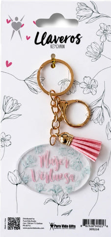 Image of Llavero Acrílico con Tassel Mujer Virtuosa