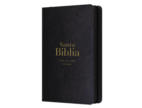 Image of BIBLIA RVR 1960 LETRA GIGANTE 14 PUNTOS SIMIL PIEL NEGRO CON CIERRE E INDICE